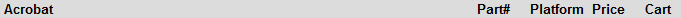 Acrobat Part# Platform Price Cart Acrobat Part# Platform Price Cart